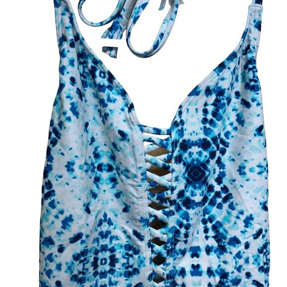 Hollister Tie Dye Criss Cross One Piece Swimsuit - Picture 3 of 9
